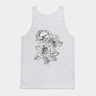 Bouquet of roses in black and white Tank Top